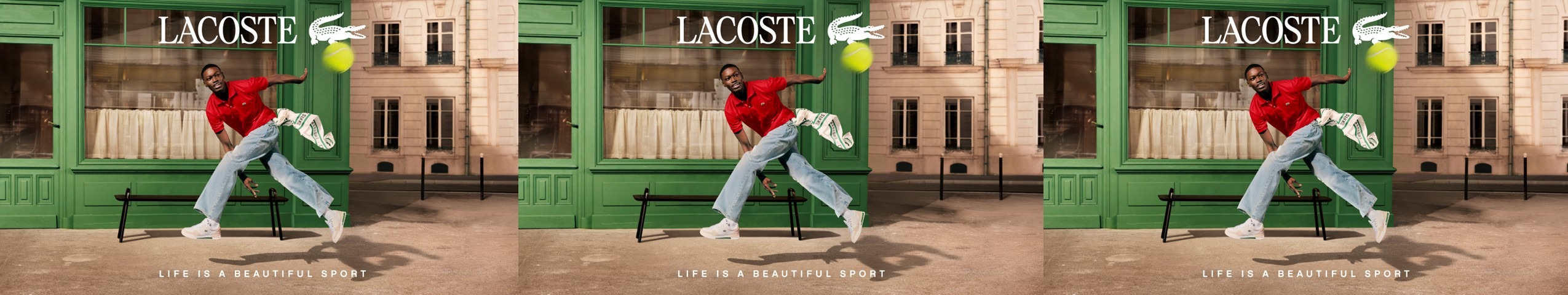 Werbeanzeige der Marke LACOSTE